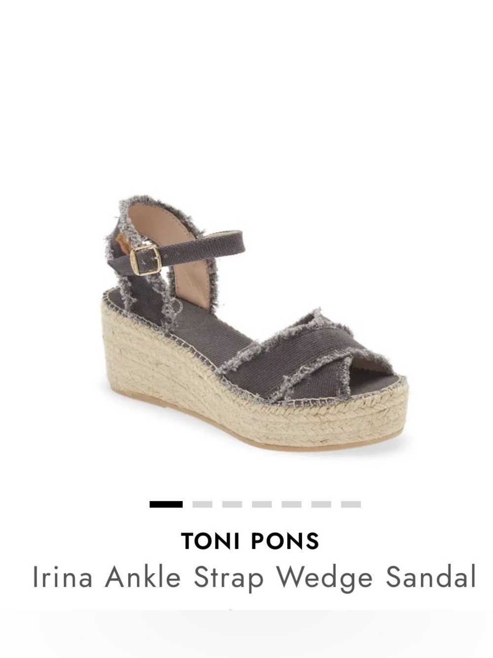 Irina Gray Frayed Espadrille Wedge Sandals - Size 40